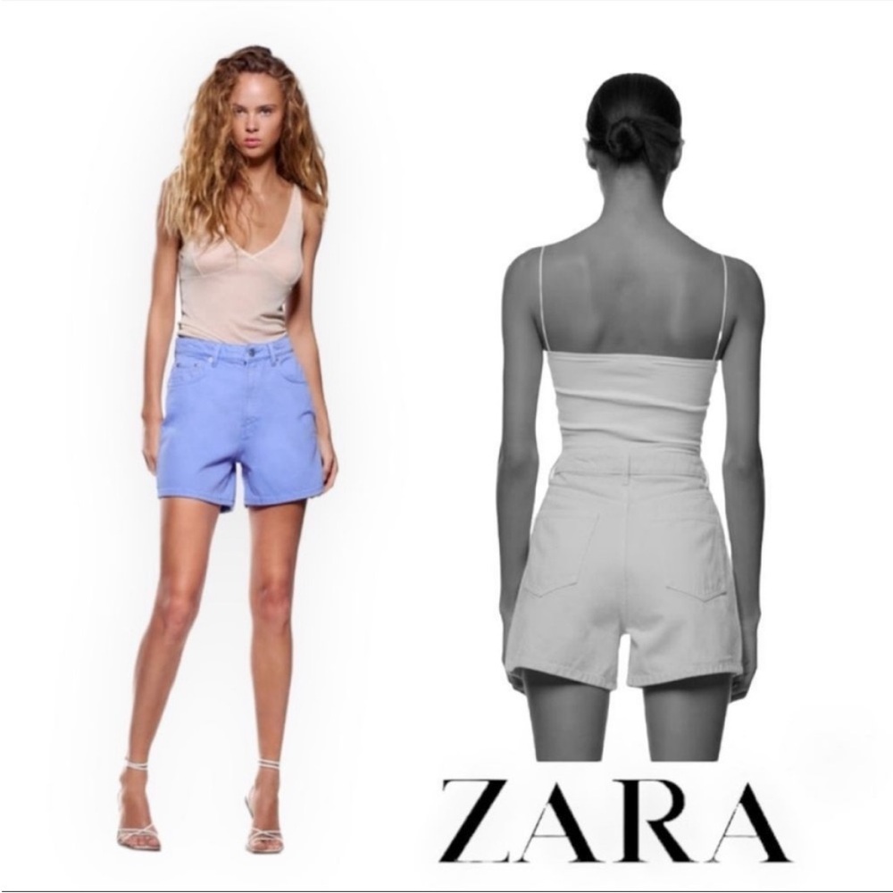 Zara Women's high rise mom jean Shorts